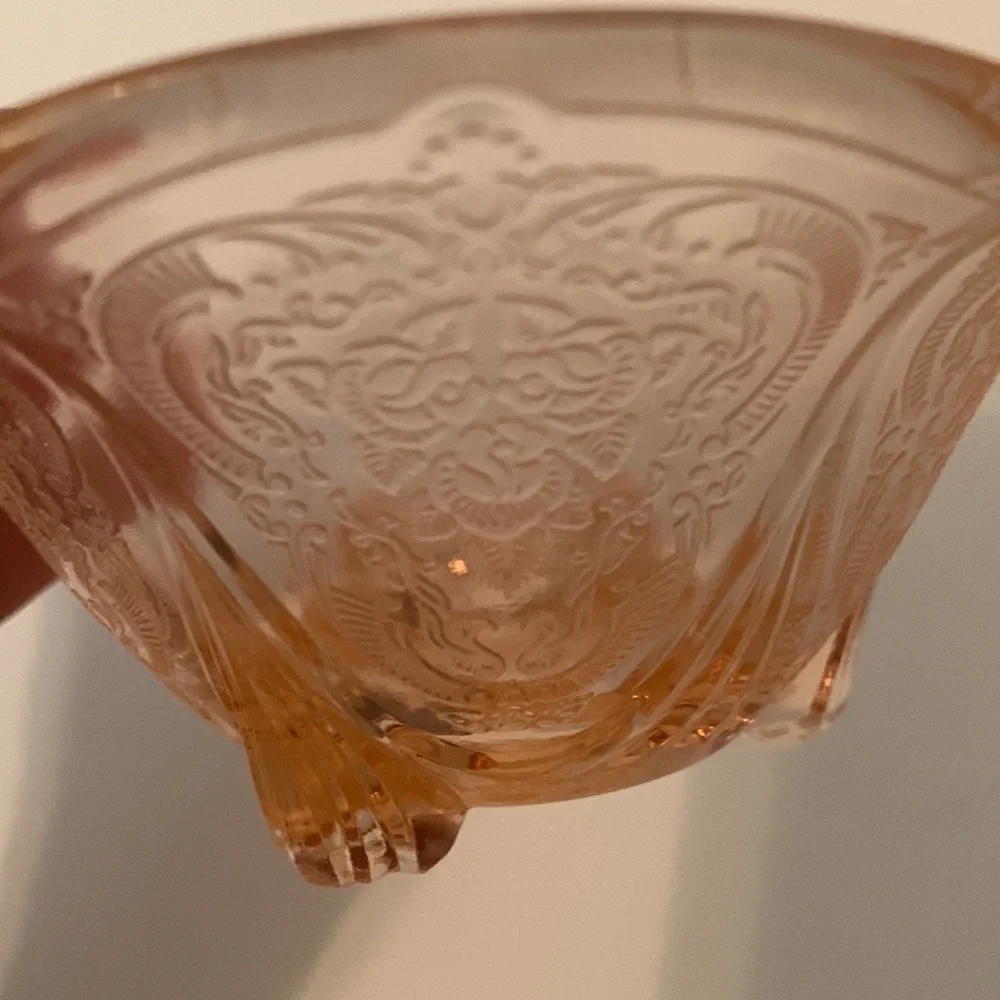 Vintage Pink Depression Glass Candle Holder